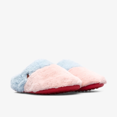 Camper Twins Kids Slippers US-16987 Light Coral / Pink / Blue Black Friday Sale